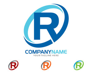 R : Logo Template - obrazy, fototapety, plakaty