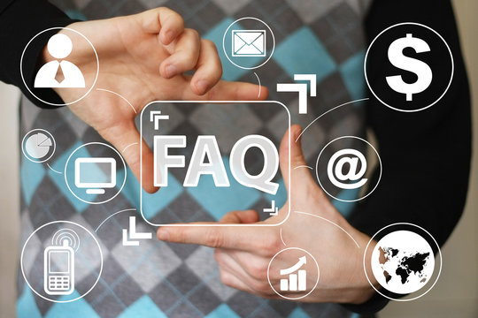 Business button FAQ connection communication virtual.