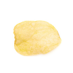 Yellow potato chips isolated