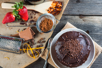 dark chocolate torte cake