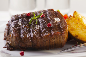 Grilled beef steak
