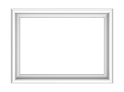 White picture frame isolated over white. 