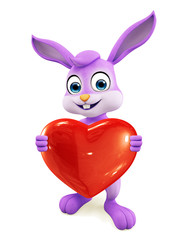 Easter Bunny with heart sign