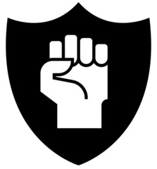Fist on shield icon