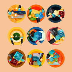 Set of flat design circle option infographics concepts
