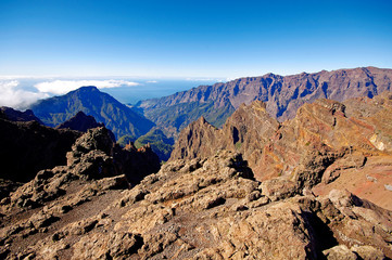 Landscape of Caldera de Taburiente from La Palma