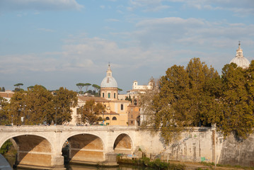 Stone bridge in Rome