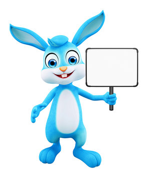 Easter Bunny with sign board