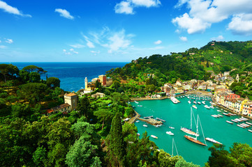 Fototapeta premium Portofino village on Ligurian coast, Italy
