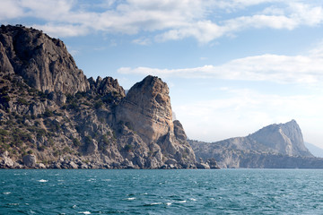 Fototapeta na wymiar View of the coast of the Crimea in summer day
