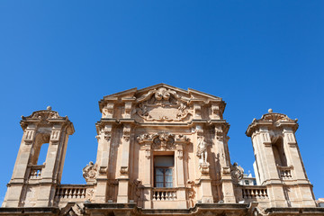 Fototapeta na wymiar Church facade in Marsala, Sicily