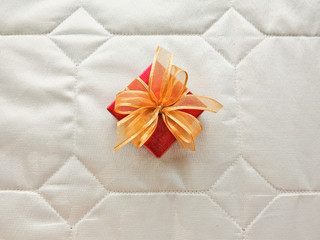 red gift box on background