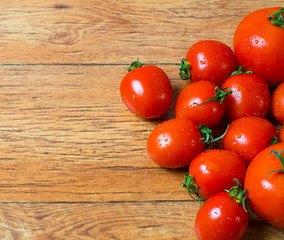 tomatoes on a wooden background