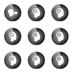 Think Web Internet Black Vector Button Icon Design Set
