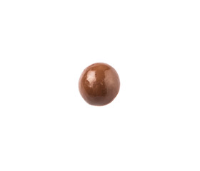 Chocolate balls with over white background