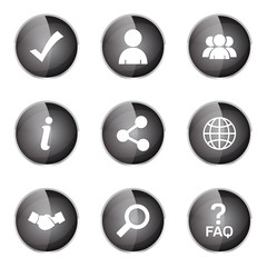 Web Internet Black Vector Button Icon Design Set 2