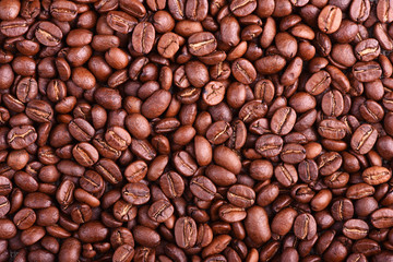 Texture of aroma fresh coffee beans