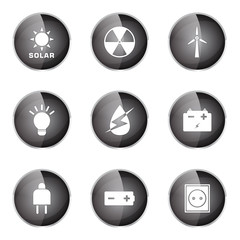 Energy Sign And Symbol Black Vector Button Icon
