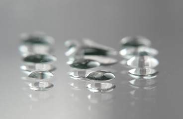 Water drops on the mirror surface