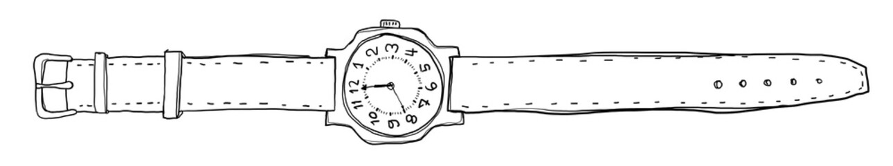 Watches vintage hand drawn line art
