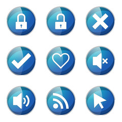 SEO Internet Sign Blue Vector Button Icon Design Set 4