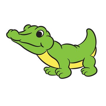 Cartoon crocodile. Vector illustration.