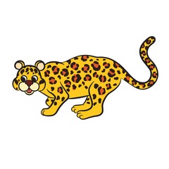 Illustration of cute cartoon leopard.