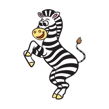 Illustration of cute cartoon zebra.
