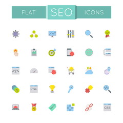 Vector Flat SEO Icons