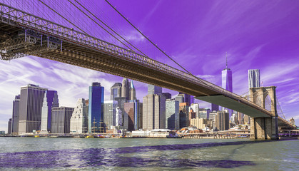 New York City Brooklyn Bridge Manhattan skyline