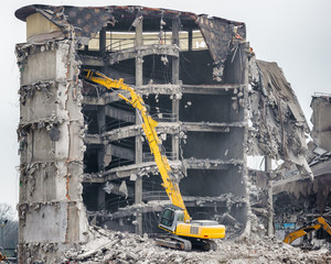 demolition of old industrial building