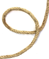 Jute rope on white background