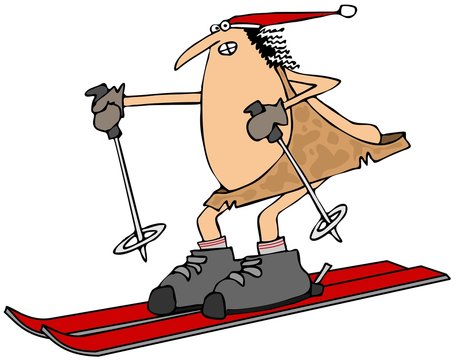 Caveman on skis