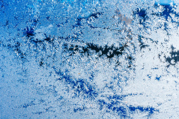 texture of patterns on frozen window glass