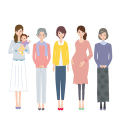 Obraz premium 女性 世代 複数