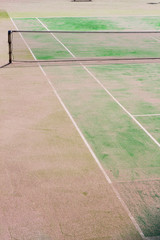 Green outdoor tennis court