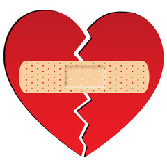 Cuore spezzato con cerotto