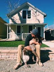 all american male and dog