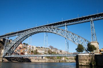Fototapeta na wymiar Dom Luis bridge in Porto, Portugal.