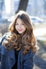 Naklejka premium Portrait close up of young beautiful girl