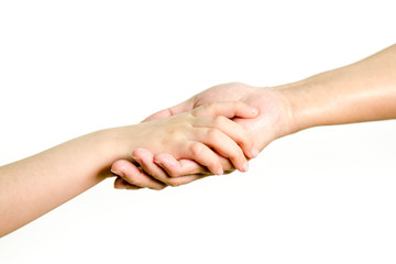 Mother and daughter holding hands