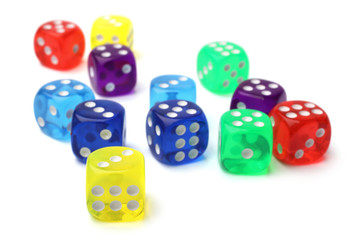 Many-colored dice set