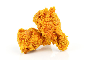 Fried chicken isolated white background