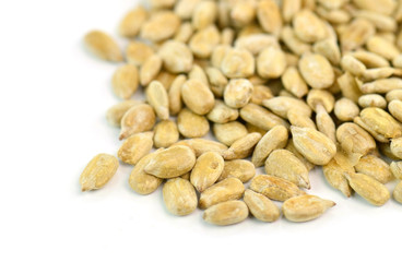 Shelled Sunflower Seeds Isolated on White Background