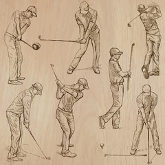 Golf and Golfers - Hand drawn vectors