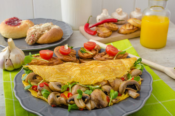 Vegetarian omelet, eat clean