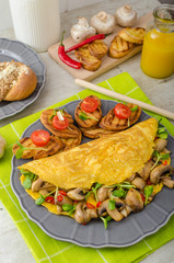 Vegetarian omelet, eat clean