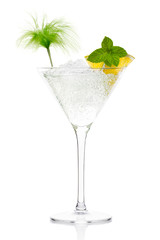 Mojito cocktail with vodka in Martini Glass