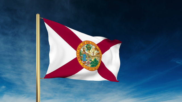 florida flag slider style. Waving in the win with cloud