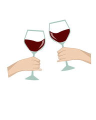 mani con bicchiere di vino